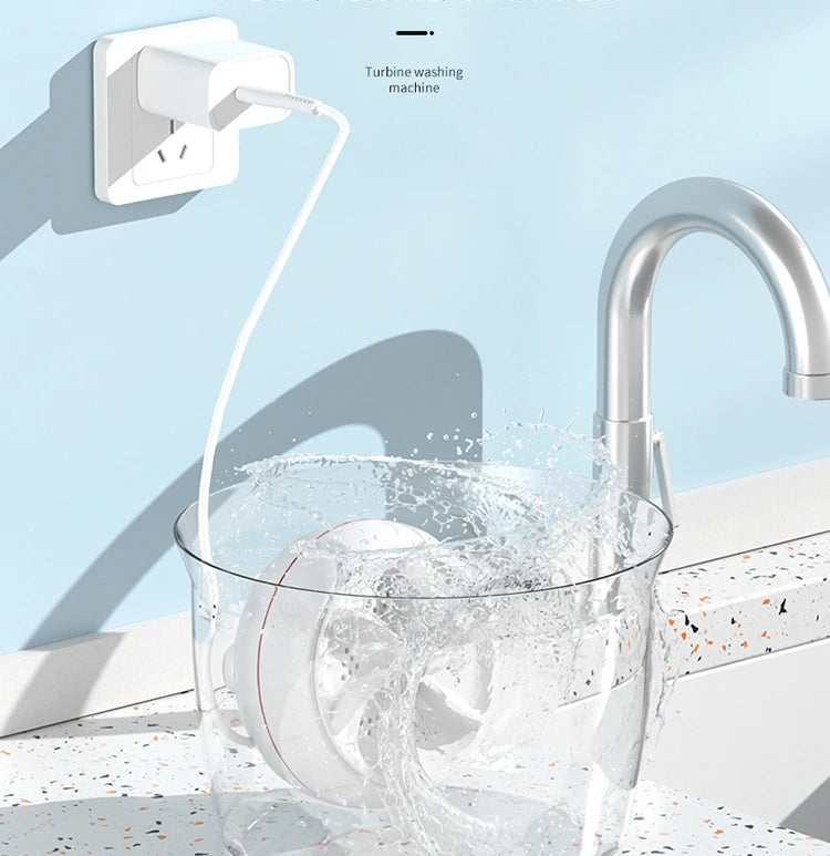 60W Portable Turbo Washing Machine Hight Power Mini Ultrasonic Washer for Baby Clothes Underwear Socks Business Trip Travel USB
