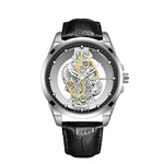 UTHAI Men Watch Sports Trend Double sided Transparent Hollow Steel Waterproof Luminous Male Fashion Quartz Clock Wristwatches