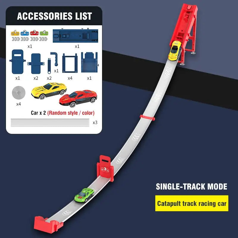 Racing Toys Track Stunt Speed Car Wheels DIY Rail Kits Assembled Model 18pcs Boys Girls Children Gift for Kid Christmas Present
