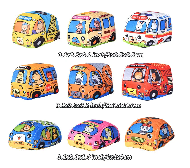 Soft Fabric Car Toy for Babies - Tear-Resistant Cloth Book with Storage Bag and Play Mat, Early Learning Travel Sensory Toy Gift