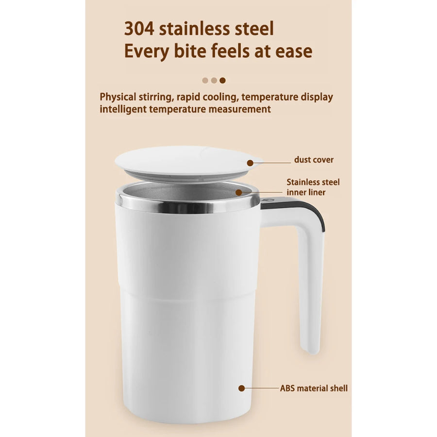 380ML Coffee Cups Electric Automatic Stirring Mug Rechargeable 304 Stainless Steel Mixer Drinkware Touch Magnetic Tea Cup Gifts