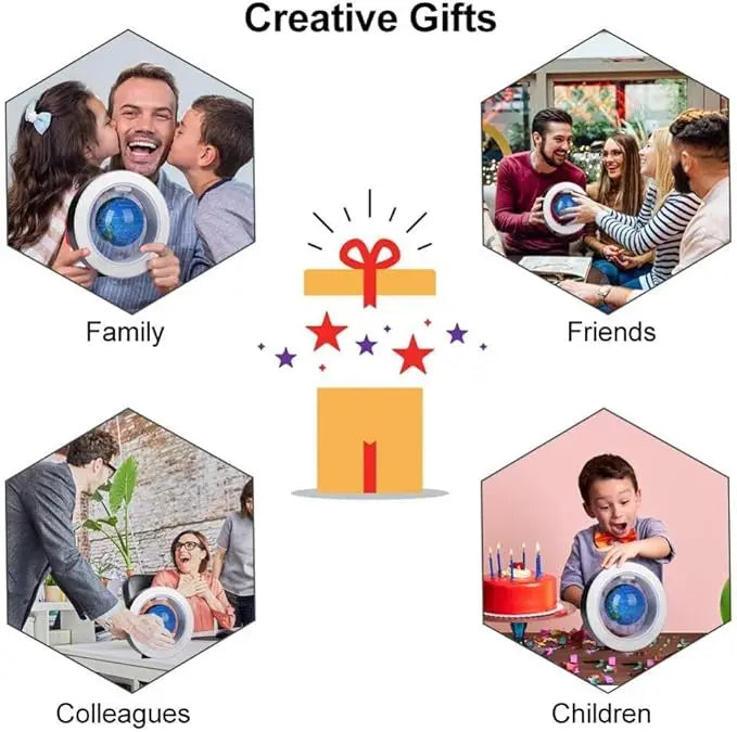 Russian 3 Inch Magnetic Globe Lamp with LED Light,Blue Magnetic Globe Floating for Kids Christmas New Year Gifts