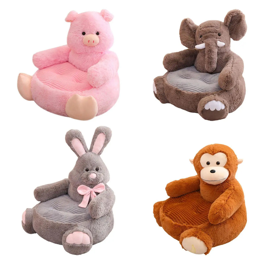 Children Sofa Seat Cartoon Lazy Sofa Decoration Animal Shaped Seat Cushion Plush Support Seat for Play Room Bedroom Living Room