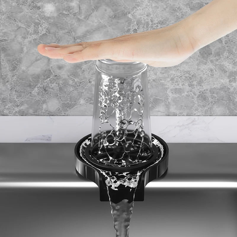 Kitchen Sink Rinser Automatic Glass Cup Washer High Pressure Bar  Beer Milk Tea  Cleaner Accessories Wash  Tool