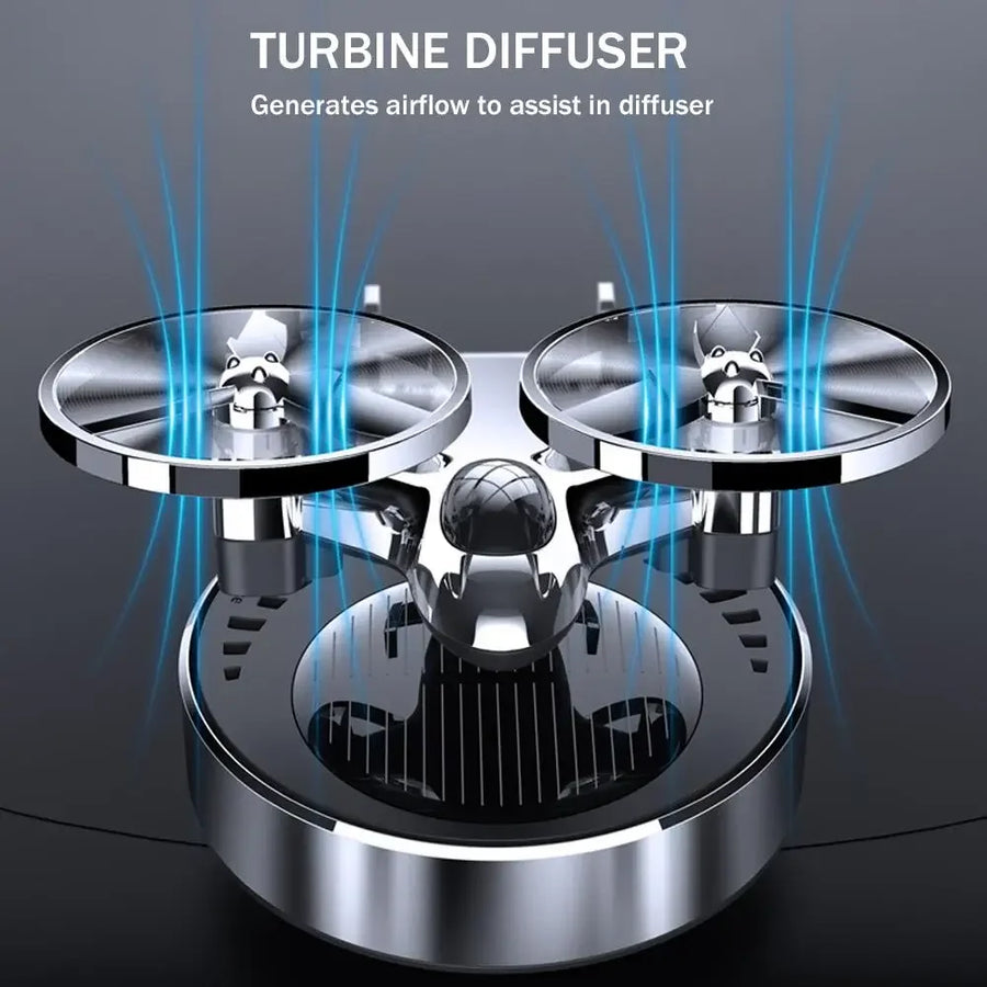 Solar Powered Rotation Helicopter Solar Aromatherapy Car Air Freshener Alloy Fragrance Auto Aroma Diffuser Interior Accessories