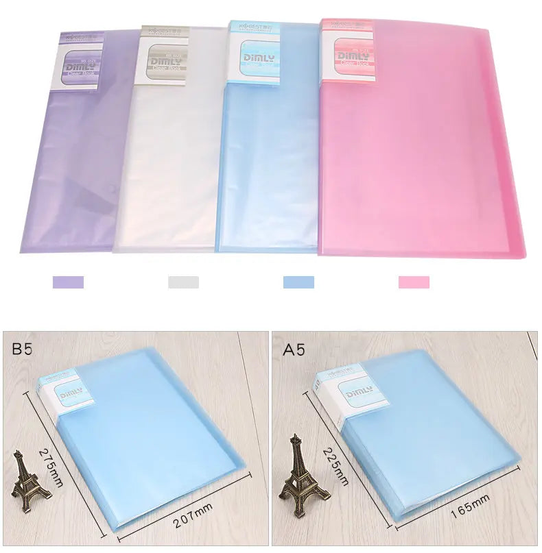Office Document Organizer Folder A5 Display Book Transparent PVC Bag Document Storage B5 Paper Folder For Documents