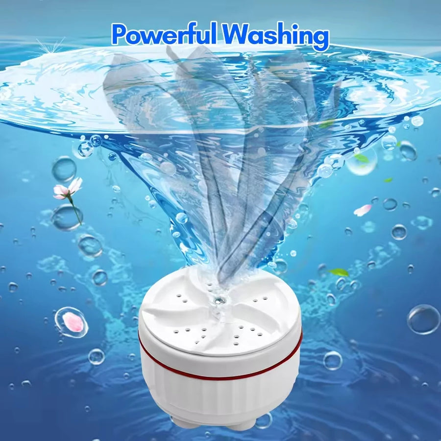 Portable Mini Washing Machine Ultrasonic Turbo Portable Washer with USB for Home Travel  Washing Machine Clean Socks and Dishes