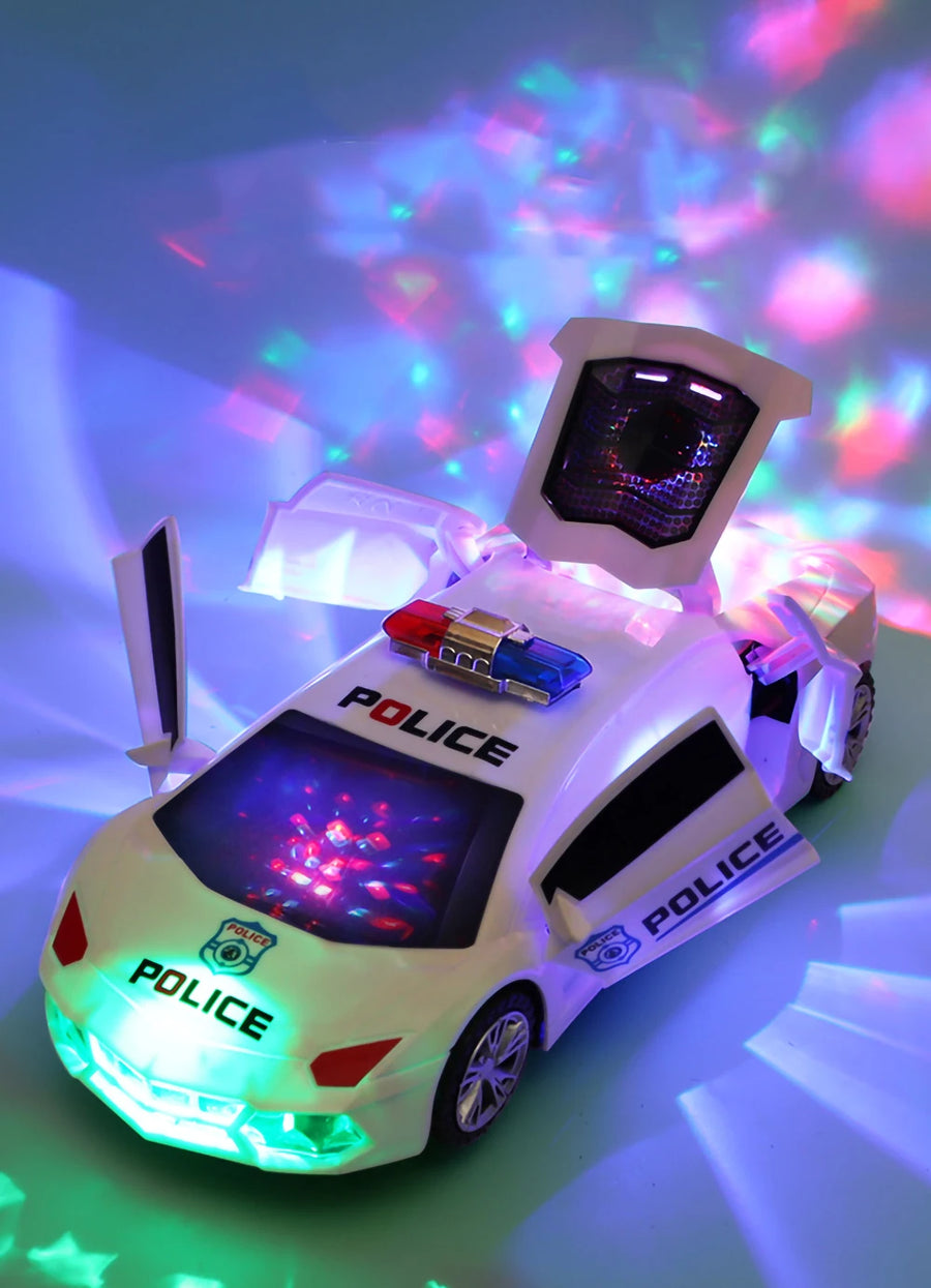 Electric Dancing Deformation Rotating Universal Police Toy Car Child Kid Girl Car Christmas Birthday Gift