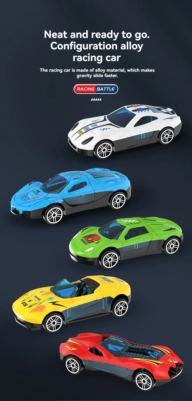 Racing Toys Track Stunt Speed Car Wheels DIY Rail Kits Assembled Model 18pcs Boys Girls Children Gift for Kid Christmas Present