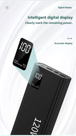 80000mAh Power Bank 120W Super Fast Charging 100% Sufficient Capacity Portable Battery Charger Digital Display For iPhone Xiaomi