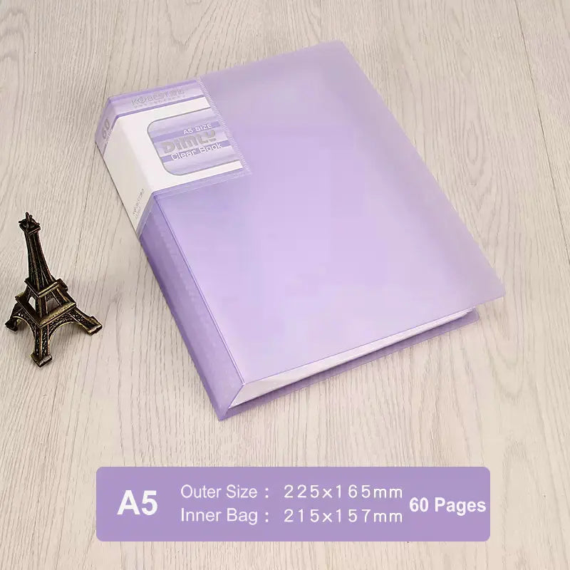 Office Document Organizer Folder A5 Display Book Transparent PVC Bag Document Storage B5 Paper Folder For Documents