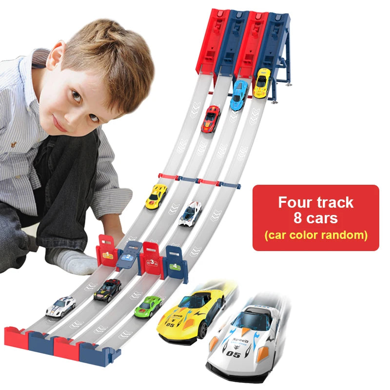 Racing Toys Track Stunt Speed Car Wheels DIY Rail Kits Assembled Model 18pcs Boys Girls Children Gift for Kid Christmas Present
