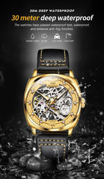 OLEVS 6651 Top Brand Men Watches Fashion Dress Automatic Mechanical Wristwatch Wateproof Luminous Hollow Flywheel Watch for man
