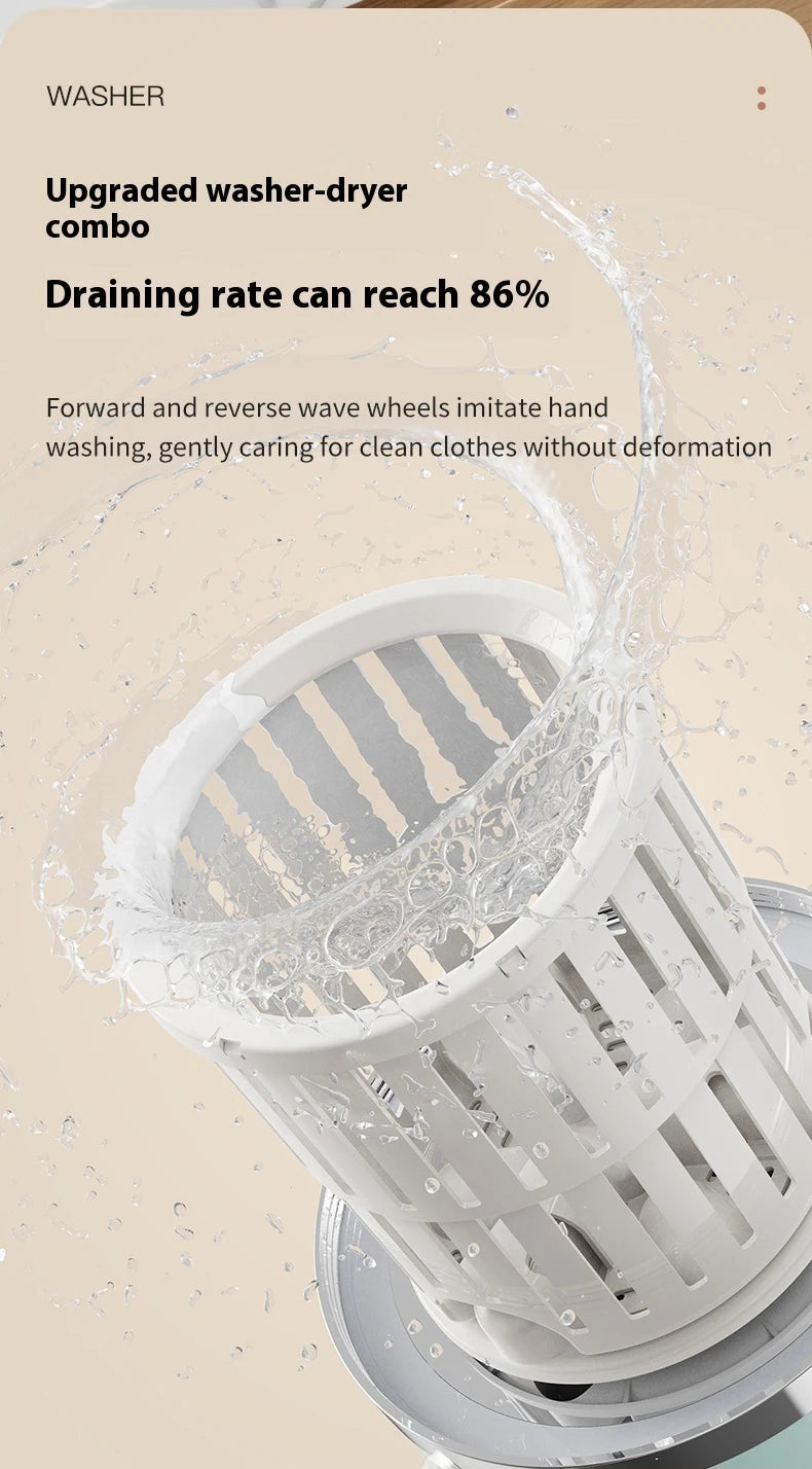 Portable Mini Washing Machine Automatic Washer Machine Clothes Cleaning Tool For Dormitories Travel Camping Hotel Apartment