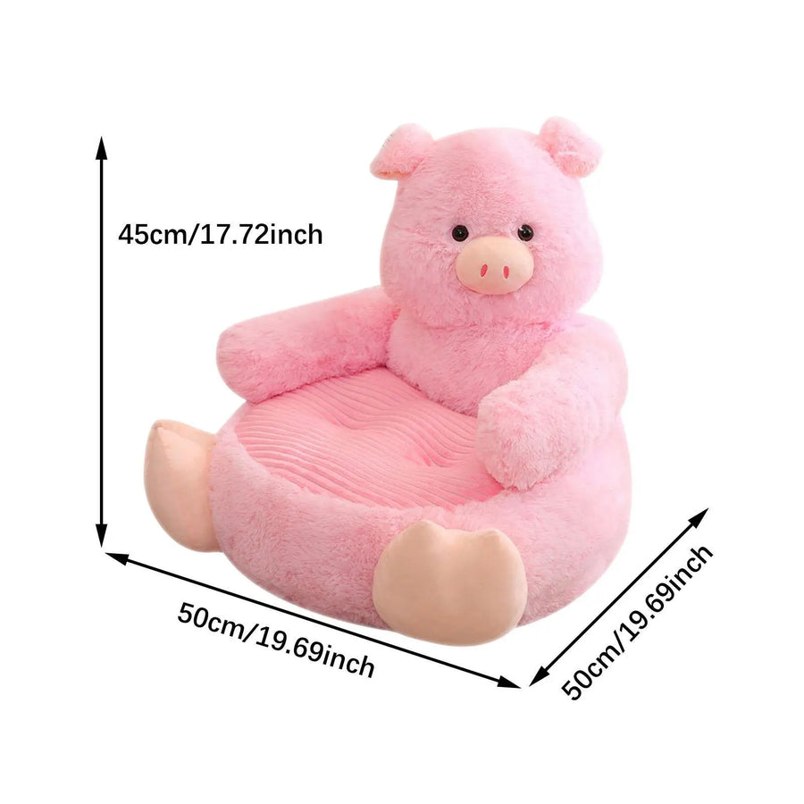 Children Sofa Seat Cartoon Lazy Sofa Decoration Animal Shaped Seat Cushion Plush Support Seat for Play Room Bedroom Living Room