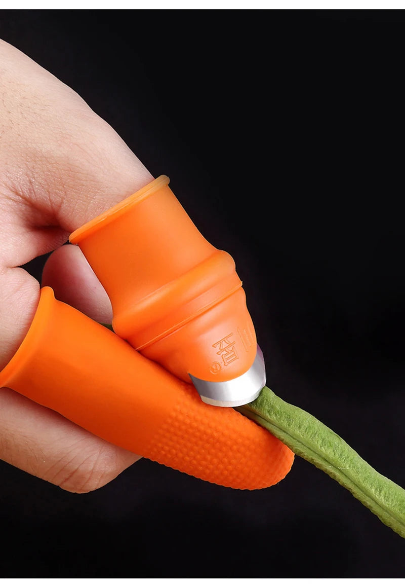 Finger Protector Silicone Thumb Knife Protector Gears Cutting Vegetable Harvesting Knife Pinching Plant Blade Scissors Gloves