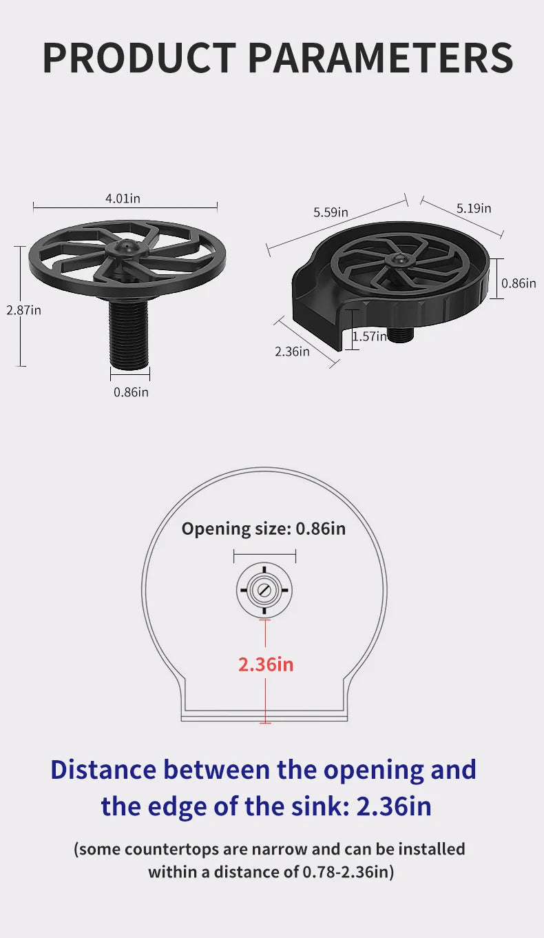 Kitchen Sink Rinser Automatic Glass Cup Washer High Pressure Bar  Beer Milk Tea  Cleaner Accessories Wash  Tool