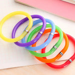 1PC Random Color Creative Bangle Bracelet Bending Circle Ballpoint Pen Wristband Gel Pen Student Gift Stationery Writing Tools