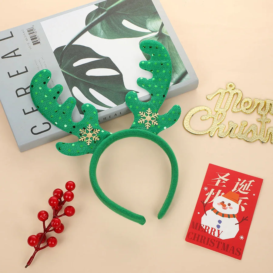 Christmas Headbands for Adults Children Deer Antlers Elk Hair Accessories Festive Atmosphere Party Decorations Props Headbands