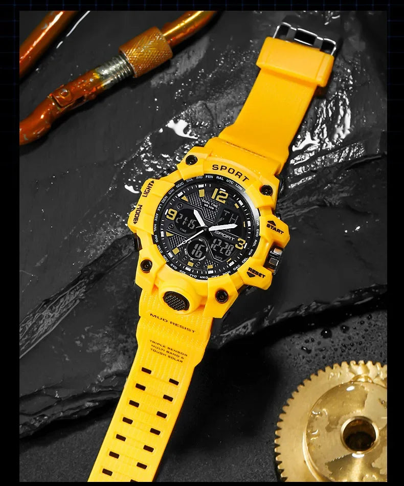 Men's Junior High School Student Fashion Trend Black Technology Sports Glow Men's Electronic Watch