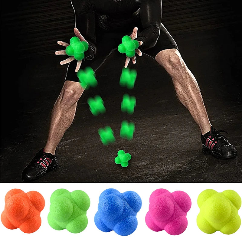 Hexagon Reaction Ball Agility Training Ball for Basketball Football Kids Adult Coordination Reflex Sports Fitness Training Ball