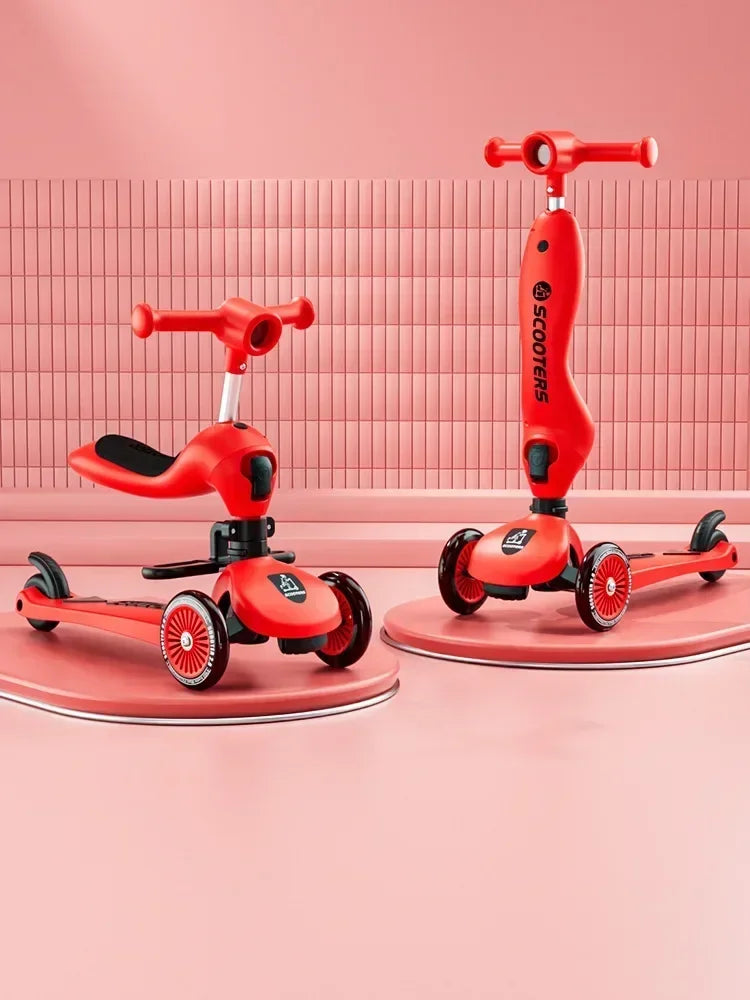 Scooter Voor Kinderen Vouwen 3 Wiel Skateboard Driewieler Baby Draagbare Kinderwagen Hoverboard Speelt Muziek Balans Multimodaal