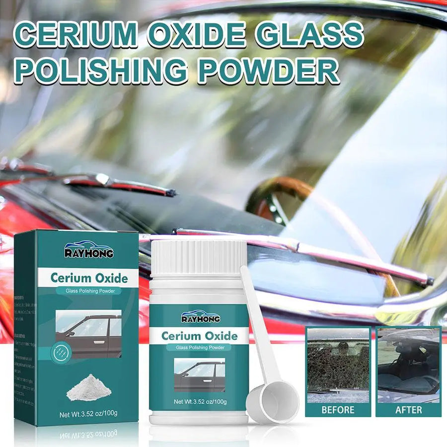 120g Cerium Oxide Glass Scratch Remover, Professional Glass Polishing Compound for Windshield, Glass Car Accessories
