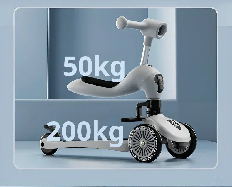 Scooter Voor Kinderen Vouwen 3 Wiel Skateboard Driewieler Baby Draagbare Kinderwagen Hoverboard Speelt Muziek Balans Multimodaal
