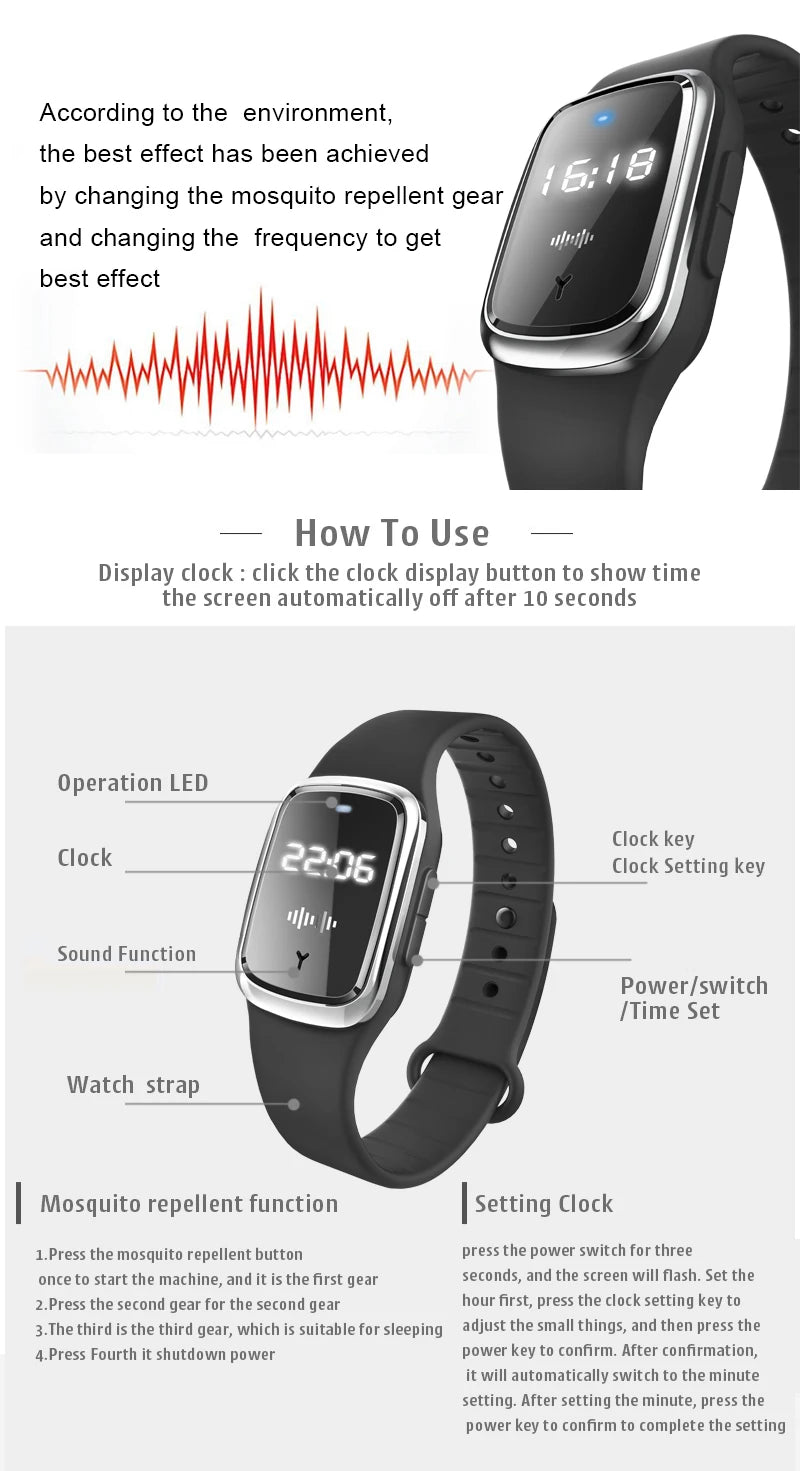Xiaomi M2 Portable Mosquito Repellent Ultrasonic Mosquito Repellent Bracelet Outdoor Usb Rechargeable Smart Inverter Battery