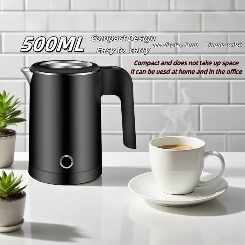 500ML Portable Travel Electric Kettle Tea Coffee Stainless Steel Water Boiler Pot For  Hotel Family Travel kitchen Smart kettle