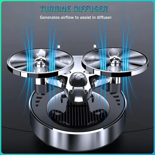 Solar Powered Rotation Helicopter Solar Aromatherapy Car Air Freshener Alloy Fragrance Auto Aroma Diffuser Interior Accessories