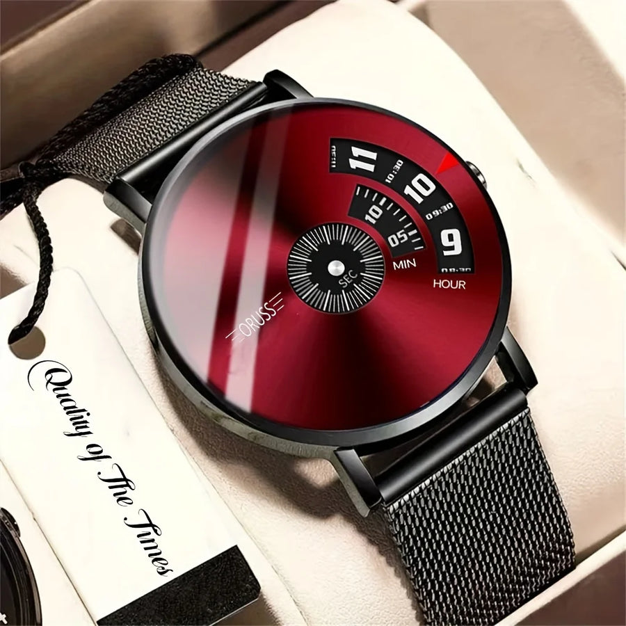 Student men's watch trend new red fashion durable cool handsome gentleman leisure business men's watch