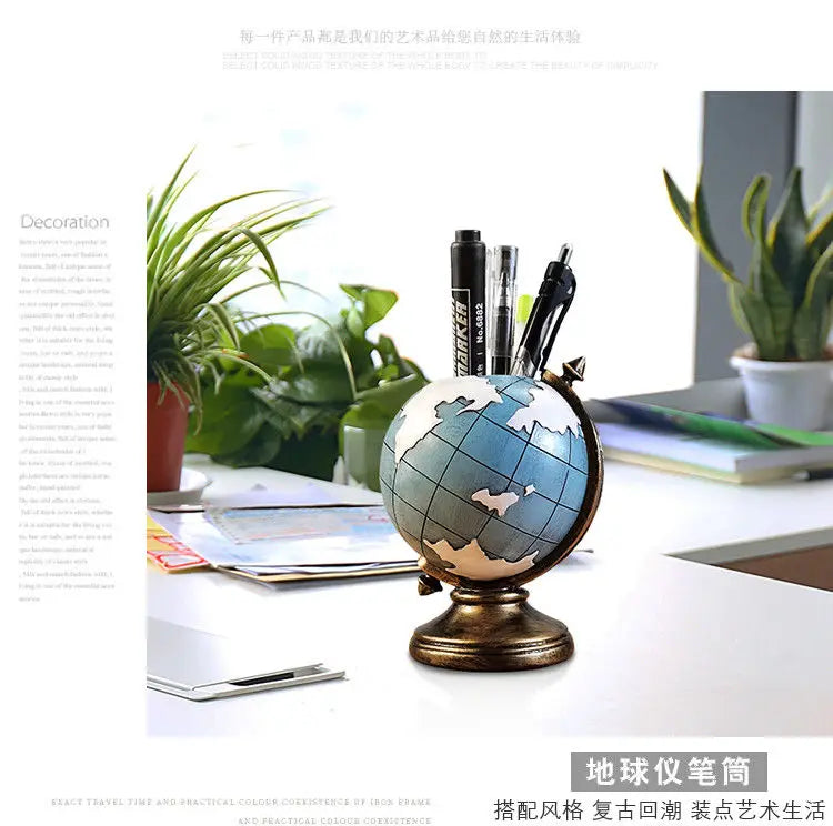 Pen holder literary retro desktop living room multifunctional pen holder student gift decoration European pen holder ornaments