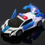 Electric Dancing Deformation Rotating Universal Police Toy Car Child Kid Girl Car Christmas Birthday Gift