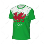 Exclusive design Wales Flag Grain 3D Printed Men For Running Bike Soccer Tennis Fitness Sports tshirt Mesh Fans Short T-shirt