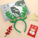 Christmas Headbands for Adults Children Deer Antlers Elk Hair Accessories Festive Atmosphere Party Decorations Props Headbands