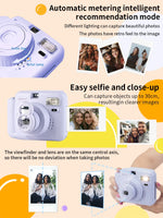 Portable Instant Camera Striped Woven Bag And Photo Paper Set With Five Shooting Modes Suitable for Beginners When Taking Photos