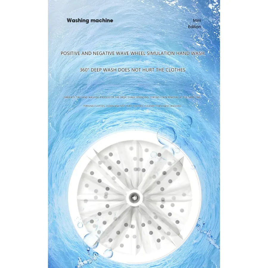 Portable Mini Washing Machine Ultrasonic Turbo Portable Washer with USB for Home Travel  Washing Machine Clean Socks and Dishes