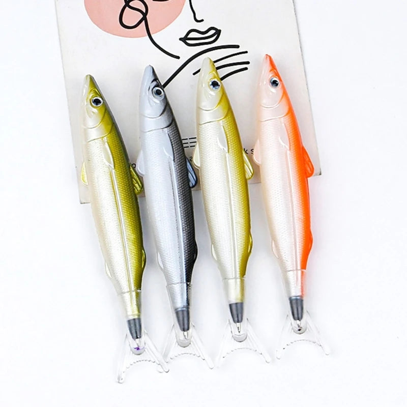 Pack of 6 Fish Pen Ballpoint Pens Novelty Fishing Pen 0.5mm Decor Party Dropsale