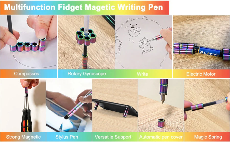 Fidget Pen Magnetic Toys Multifunctional Gift Deformable Decompression Magnet Writing Pen Eliminate Pressure Pen