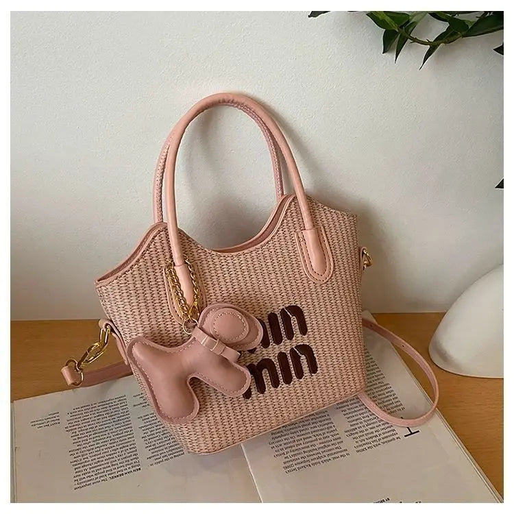 2025 New Designers' Bags - Popular Knitted Bags for Ladies, Casual and Versatile Beach Carry-Along Handbags and Tote Bags