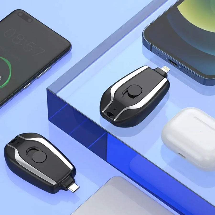 Mini Keychain Portable Charger 1500mAh Power Bank Ultra-Compact Battery Pack for Android IPhone Micro External Battery
