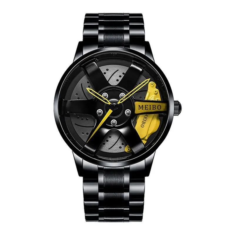 Fashion Wheel Design Men Watch Unique Trend Steel Racing Brake Calipers Quartz Watches For Man Gifts Hot Sale