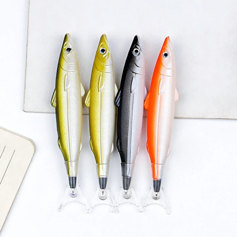 Pack of 6 Fish Pen Ballpoint Pens Novelty Fishing Pen 0.5mm Decor Party Dropsale
