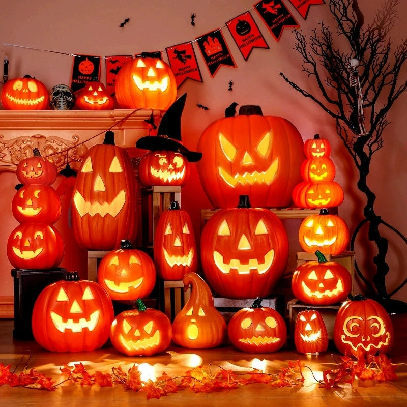 1Pc Decorative Pumpkin Halloween Props Lantern Decor Pumpkin Decoration Pumpkin Light Outdoor Halloween Decorationsation