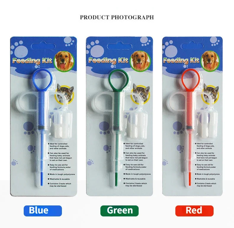 Pet Pills Applicator Cats Dogs Syringe Medicine Feeder Insect Repellent Supplies Can Clip Pills Cats and Dogs Pet Water Feeder