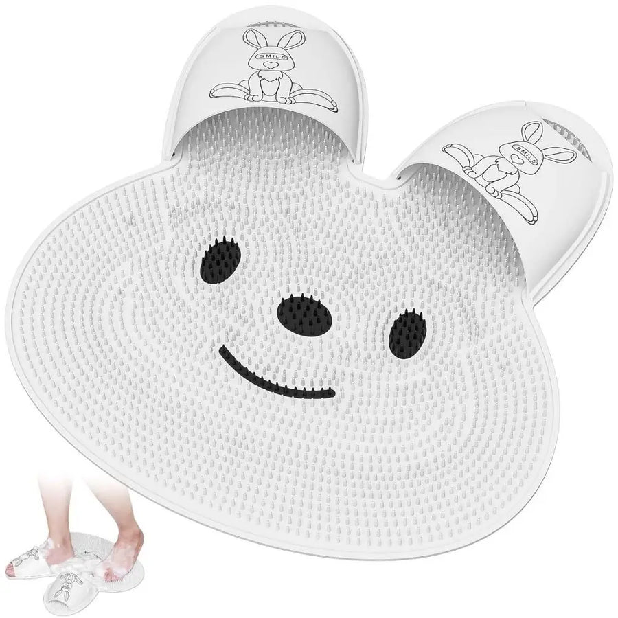 Cute Shower Foot Scrubber Mat Household Creative Feet Scrubber Mat Hands-Free Non-Slip Foot Massage Scrubber Foot Cleaner