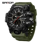 SANDA New 6198 Electronic Watch Fashion Trend Dual Screen Multi functional Outdoor Sports Waterproof Men's Watch