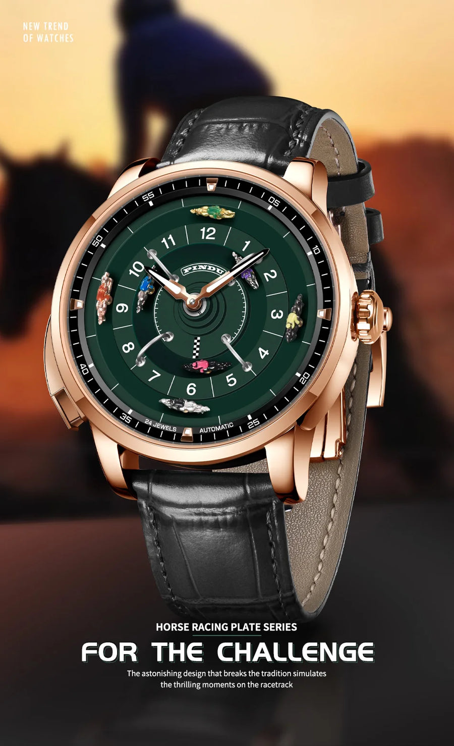 Pindu Horse Gambling Series Men's Full Automatic Mechanical Watch European Racing Roulette Entertainment Design Party Watch