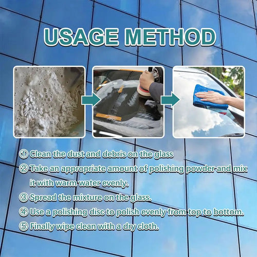 120g Cerium Oxide Glass Scratch Remover, Professional Glass Polishing Compound for Windshield, Glass Car Accessories